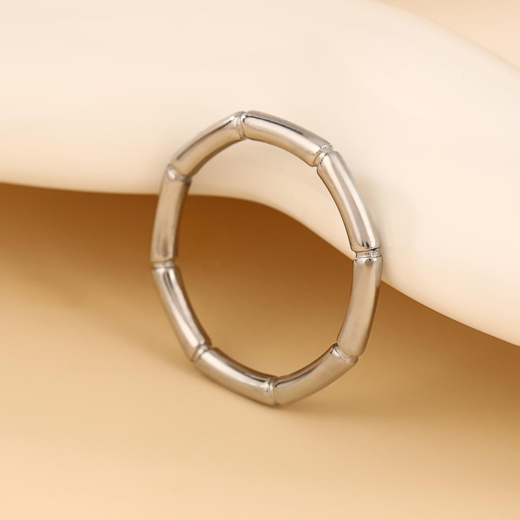 /Stainlesss Steel Gold Color Bamboo Joint Ring Women Minimalist Trendy Finger Rings Waterproof Jewelry Wedding Gift