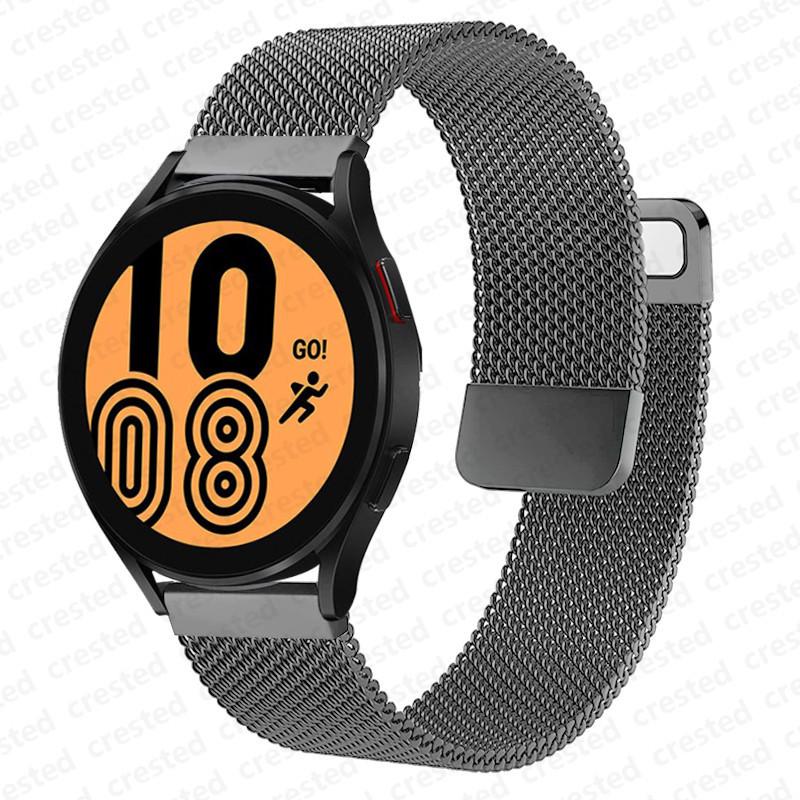 Compatible with Samsung Universal Watch45 & Huawei Watch3: Two-Section Milanese Stainless Steel Band, 20/22mm