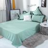 4 PCS Elegant Lace Cotton Bedding Set Bed Sheet Bed Cover Queen/king Size Solid Color Quilt Cover