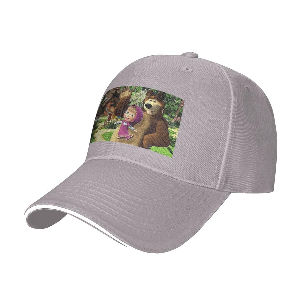 Cartoon Masha And The Bears Cap Casual Baseball Caps Adjustable Hat Hip Hop Summer Unisex Baseball Hats Customizable