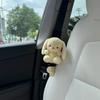 Plush West Highland Rabbit Car Seatbelt Shoulder Pad, Cute and Comfortable for All Seasons, Anti-Strangling Safety Strap Decoration for Car Interior