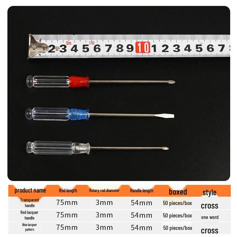 Clear Handle 3MM Mini Crystal Screwdriver - Cross and Flathead