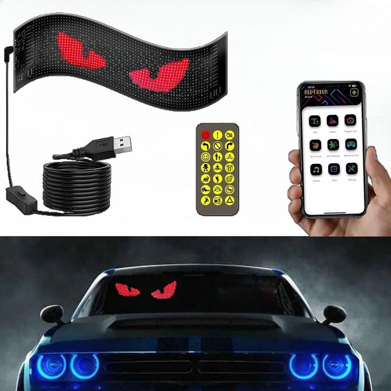 5V LED Matris Piksel Panel DIY RGB Aydınlatma Grafiti Kayan Metin Panosu, Ön ve Ön Cam Ekranı, Uzaktan Kumanda ve APP Kontrolü