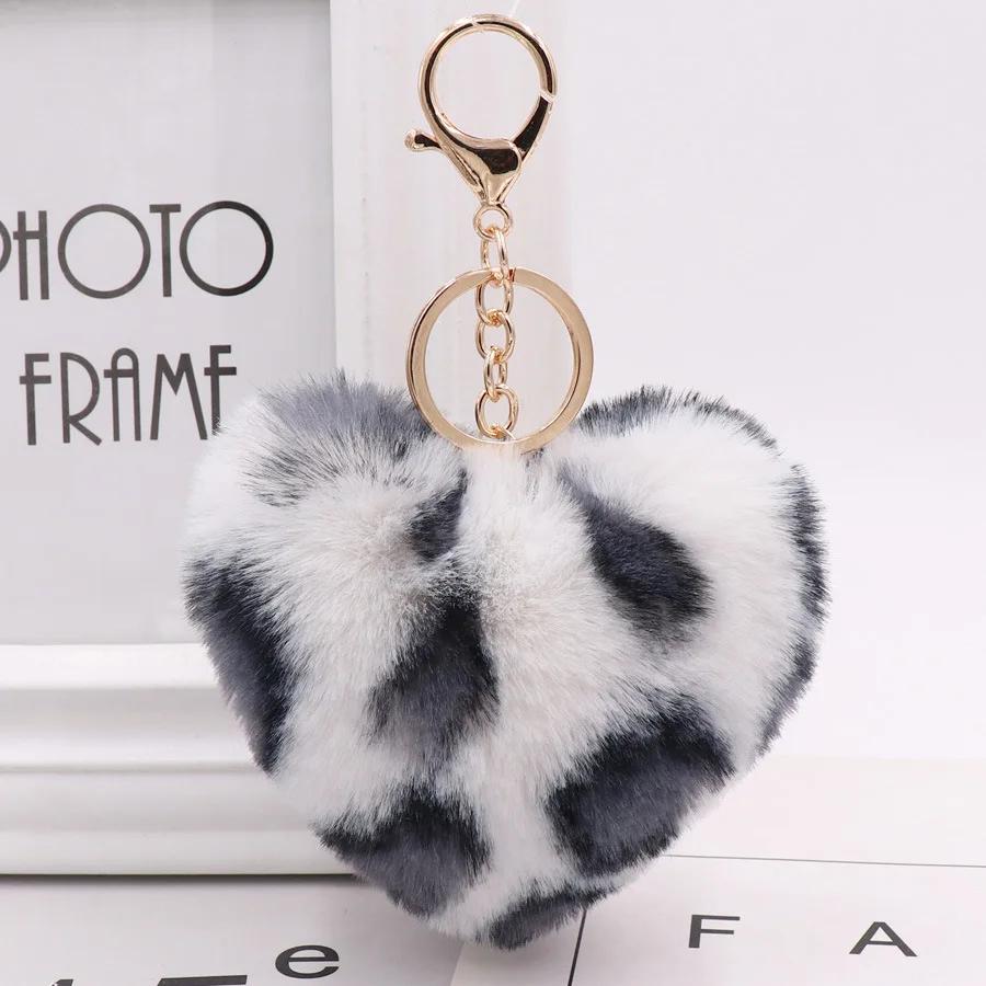 

Soft Heart Pompomplush Toys KeyChain Soft Heart Pompom Key Chain Doll Ball Car Bag Accessories Key Ring Home Decor Mini Pendant