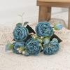 Tenvity Peony Artificial Flowers Silk Rose Bouquet Vase for Home Wedding Garden Decor Fake Plants Christmas Garland Material