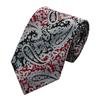 Hi-Tie Pánská hedvábná kravata Paisley Necktie Kapesník Manžetové knoflíčky Set pro Party Wedding Business