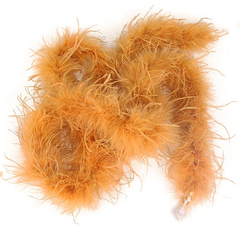 2 Yards Straußenhaar Oberstreifen Farbige Federstreifen Performance Tanzkleidung DIY Dekorative Materialien Bekleidungszubehör