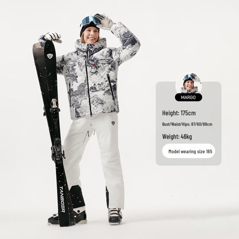 Tanboro Unisex Hooded Goose Down Ski & Sport Jacket 5550380A