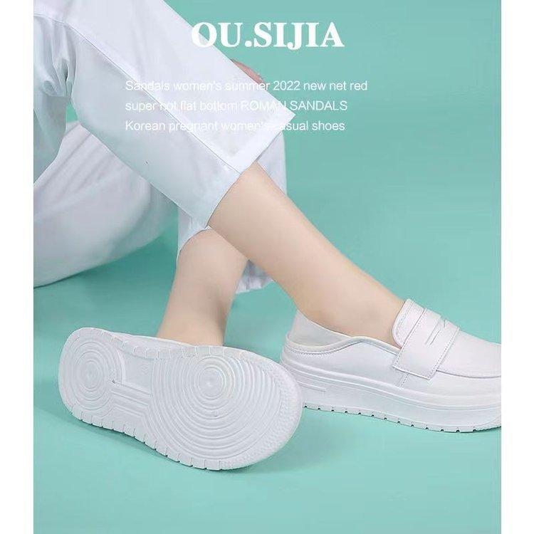 Nurse Shoes Women's White Comfortable Soft-soled Non-slip Flat-soled Single Shoes Simple Thick-soled Medical Care Small White Shoes Soft-soled Wo