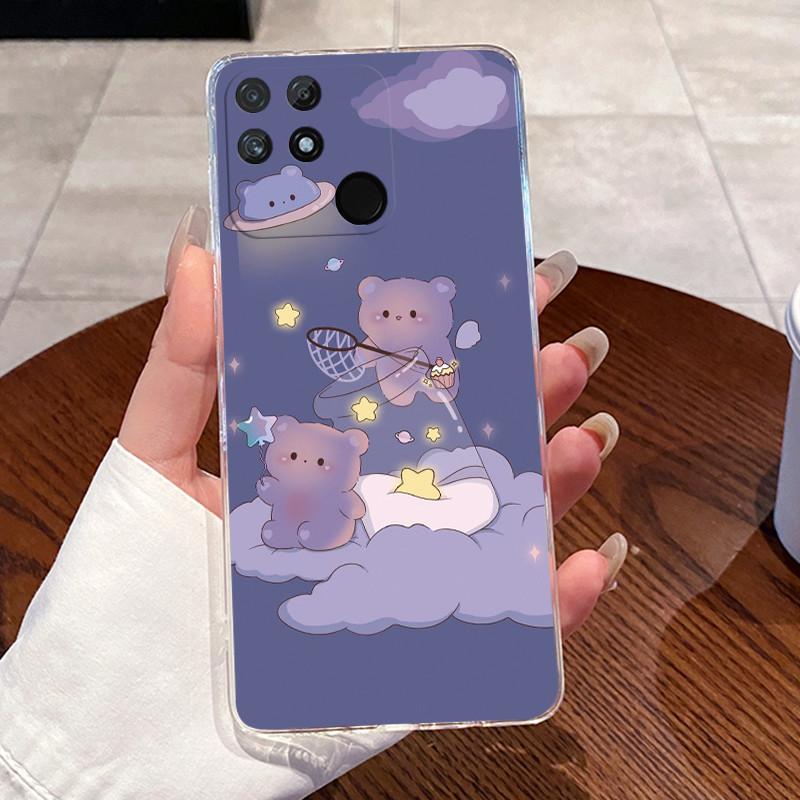 Casing For Realme Narzo 50A Fundas Capa Clear Silicone Jelly Soft TPU Back Cover Cute Rabbit Cat Dinasaur Phone Case Coque