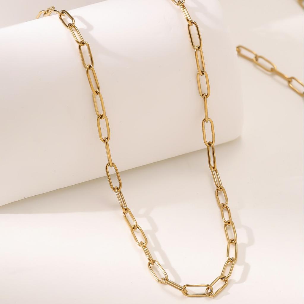 Simple Twist Chain Blade Chain Bead Chain Titanium Steel Basic Plain Chain Jewelry Stainless Steel Necklace