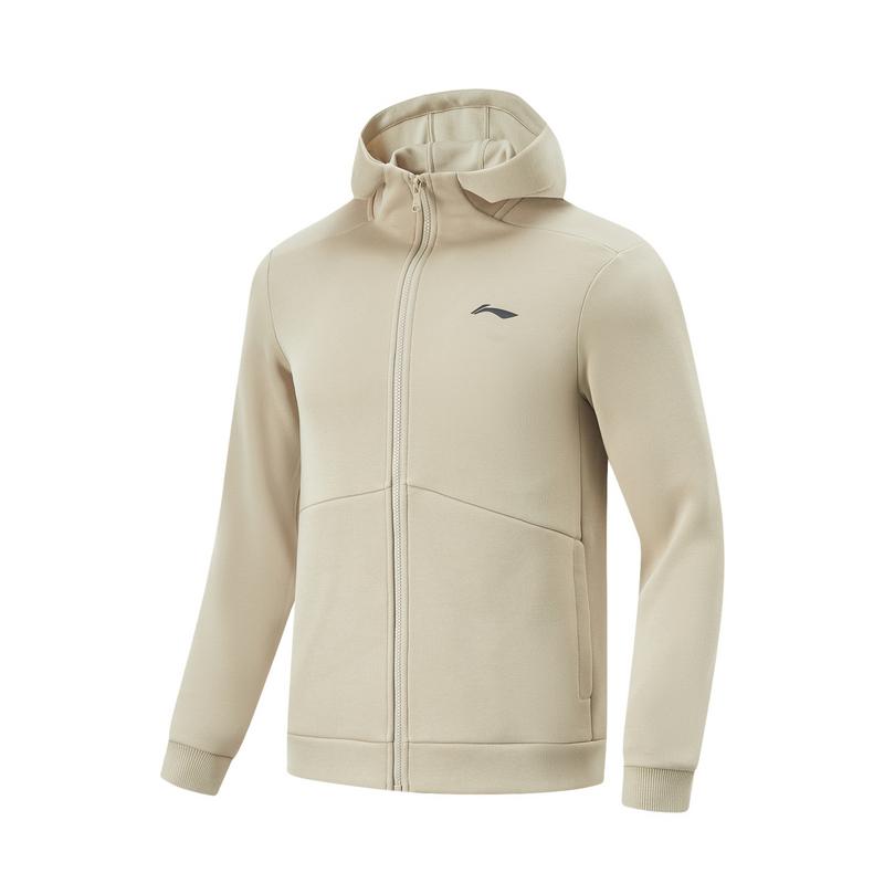 

Li-Ning Fitness Series Comfortable Versatile Hooded Cardigan Sweatshirt Men Sweatshirt Coastal-Gray AWDV613-2 L