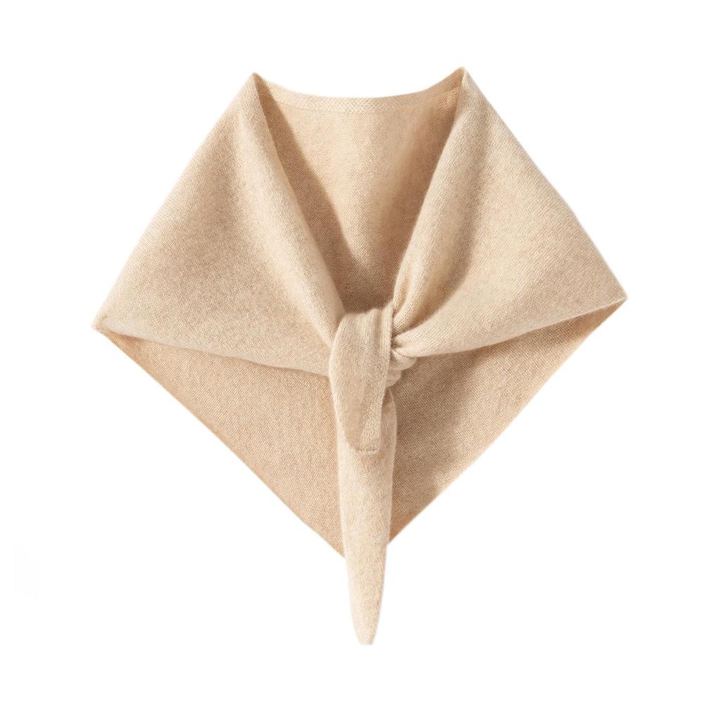 100% Pure Cashmere Women's Knit Triangle Scarf - Neck Warmer & Protector for Autumn/Winter