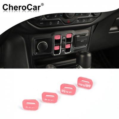 4X Fensterheber-Schalter Einstellknopf Zierleiste Dekorabdeckung für Jeep Wrangler JL JT