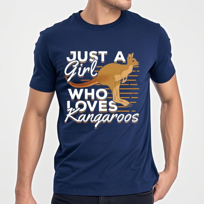 Comfortable Teeshirt O Neck Tshirt Vintage Just A Girl Who Loves Kangaroos Everyday For Him Tee Shirt Rock Tshirt Crew Neck