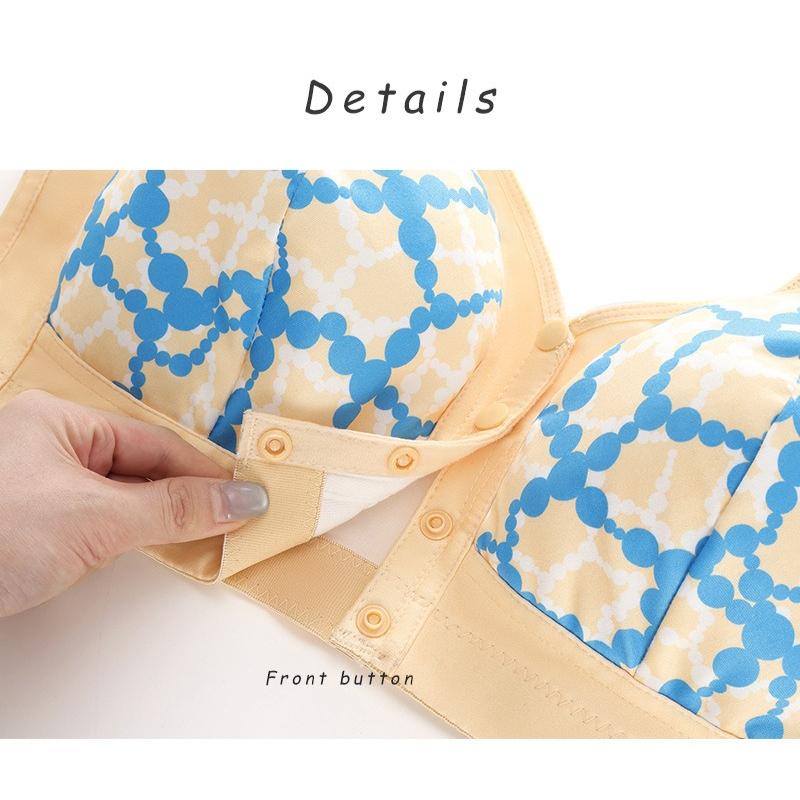 0XL-6XL חזייה ללא ברזלים עם סגירה קדמית, בסגנון גופייה, מודפסת, למידות גדולות