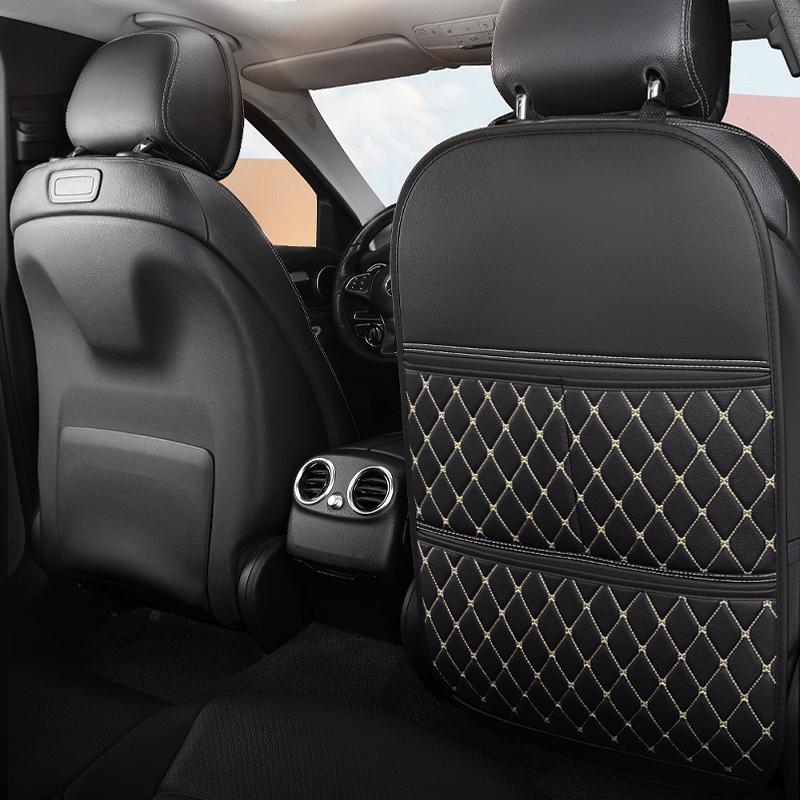 Premium Business Car Seat Backseat Leather Organiser Large 1pc, Waterproof & Stain Resistant Kickstand Backseat Protectors
