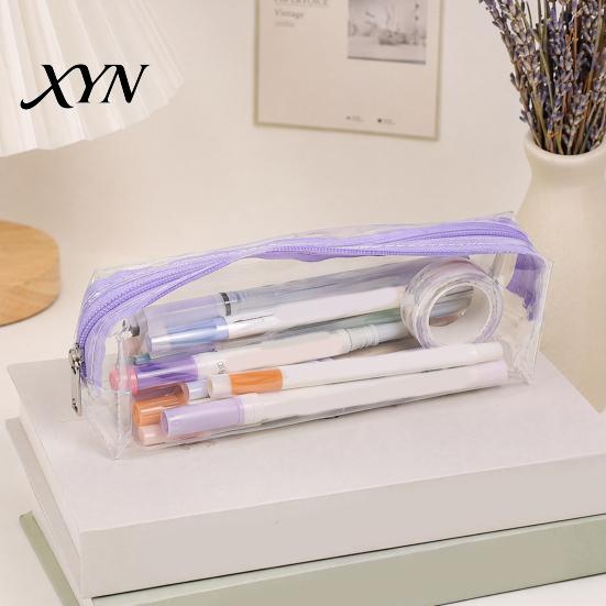 Portable Pen And Ink Holder Clear PVC Pencil Case, Waterproof Stationery Bag for Students, Transparent Tear-resistant Pouch School Exam, Large