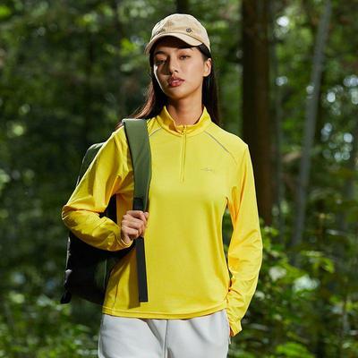 YX-2023 Autumn/Winter Quick-Dry Couple's Stand Collar Long-Sleeve T-Shirt with Thin Fleece - High Elasticity Men's Style