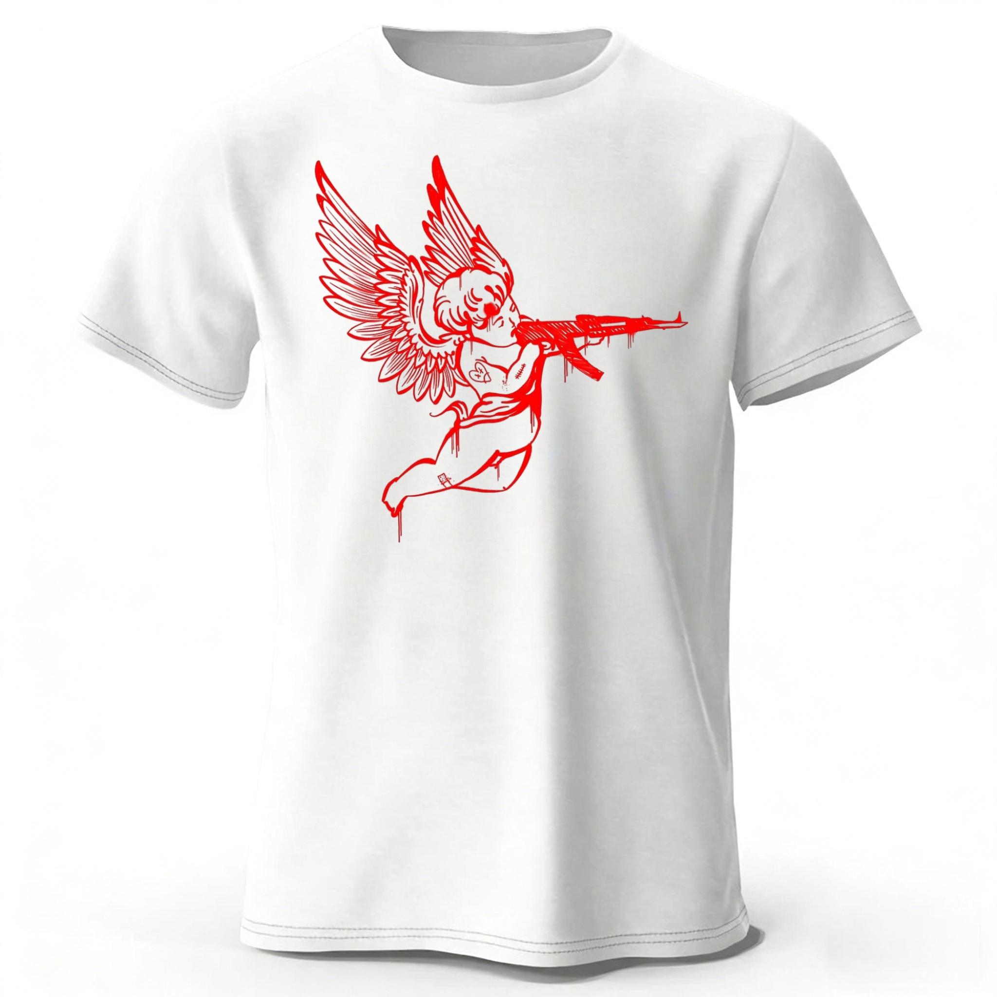 

Summer Fashion Cotton T-shirt Men s Loose Oversized Breathable Sports Short Sleeves Trendy Street Wear Top L белый