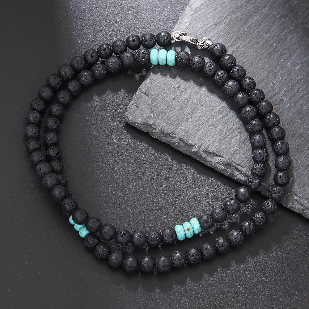 Collana Bohémienne con Perle di Guscio di Cocco Fatta a Mano Catena Geometrica da Uomo per Abbigliamento Casual