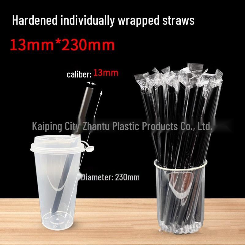 ZhiShi Disposable Black PP Bubble Tea Straws