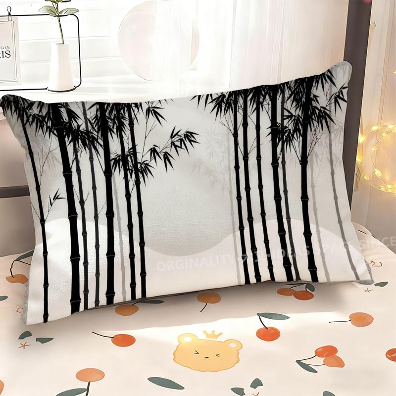 Bamboo Pattern Rectangle Pillowcase Suitable For Sofa Bedroom Car Pillow Cover Cushion Rectangular Back Cushion