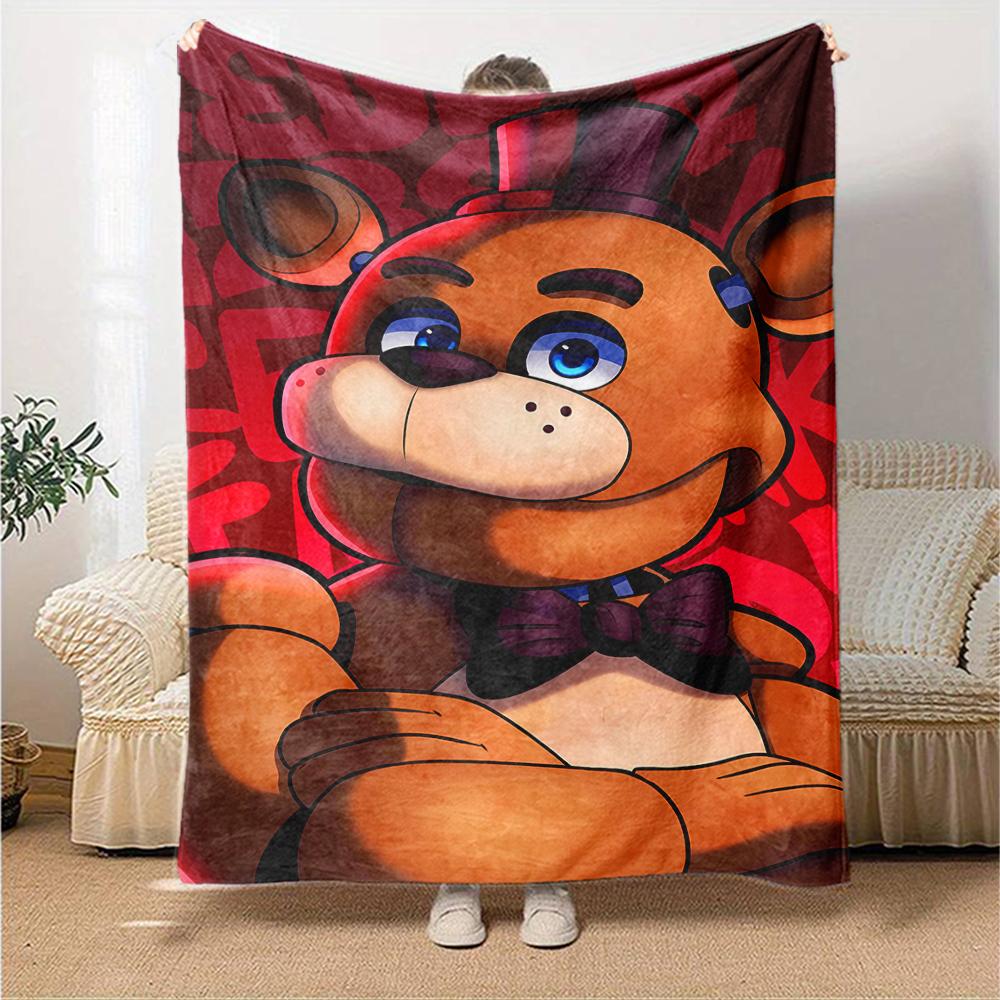 1pc Freddy Bear2 Blanket, Gift, for Men and Women, Soft Blanket, Good for Sofa Bed Couch Travel, Lightweight Flannel Blanket