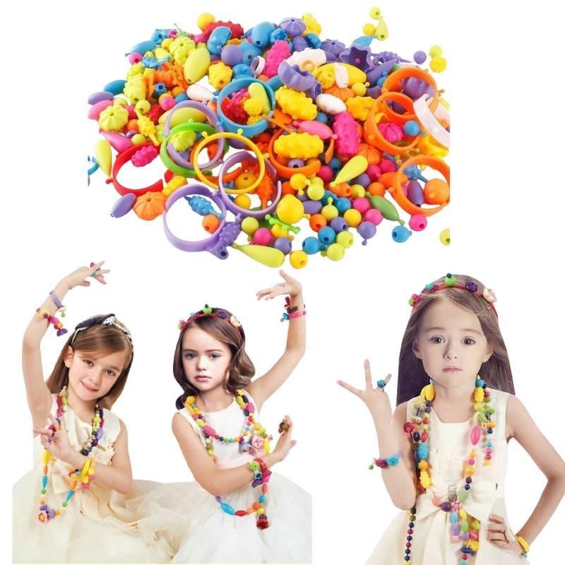 Children's Pop Bead Handmade Diy Material Puzzle Insert Play Little Girl Necklace Bracelet Kindergarten Girl Toy Plastic/plastic 200-1000 Beads
