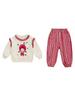 Girls' Plaid Pants Set - Spring/Autumn 2025 Collection - Trendy Apple Design Outfit