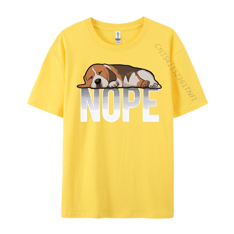 Beagle Dog Nope Vintage Tshirt Mens All Cotton Loose Fitting Oversized Tshirt Top Grahpic Tee Shirt