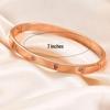 Stylish Zirconia Open Cuff Bracelet - 4MM/6MM Stainless Steel Couple Design