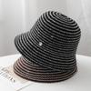 Autumn and Winter Striped Wave Fisherman's Hat Children's New Large Brim Outdoor Thermal Hat Webbing Fashion Basin Hat Big Head Circumference