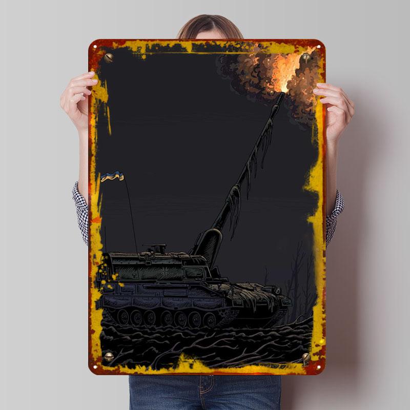 

PzH 2000 Знак Военный Постер Аксессуары для Кофейного Бара Металлические Таблички на Заказ для Украшения Стен Эстетический Декор Комнаты Мужчины 20x30cm（7.8x11.8inch）