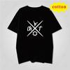 Minimalist Scissors Wine Glass Printed Short Sleeve Tshirt Line Pattern Unisex Casual Top