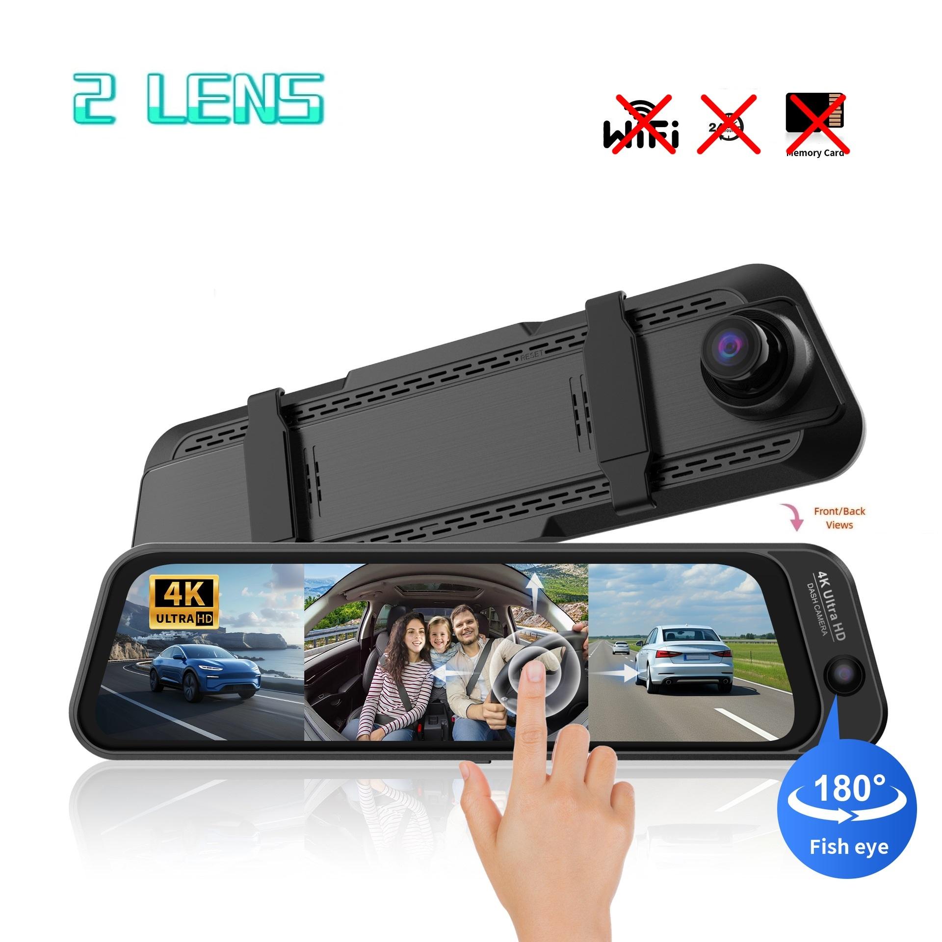 

4K 3-Channel Dash Cam, Front and Rear Car Camera, 9.66 Screen, WiFi, ADAS AI, Video Recorder, Waterproof Car DVR 2 Lens