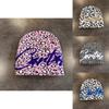 Leopard Letter Print Knitted Hat With Warmth For Winter Streetwear Fans