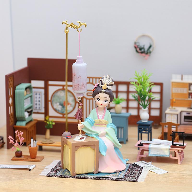 Hand-Painted Chinese Style Flower Princess Figurine - Classical Cultural Creative Gift