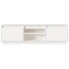 TV Stand White 140 x 35 x 40 cm Solid Pine Wood