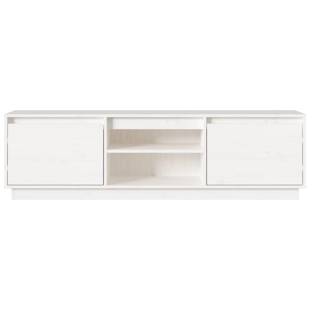 TV Stand White 140 x 35 x 40 cm Solid Pine Wood