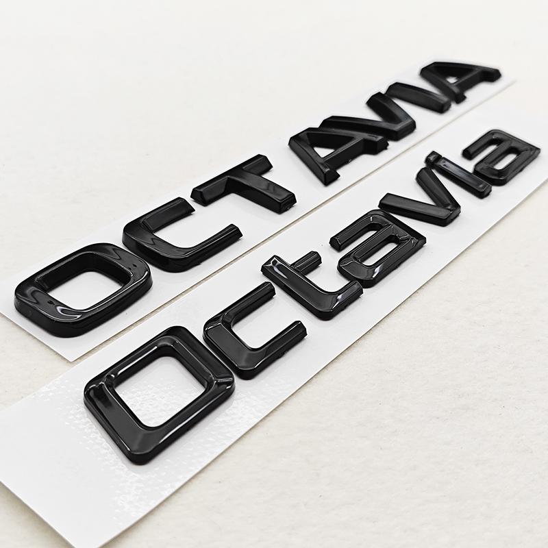 JBIW9 3D ABS Chrome Black Logo Octavia Emblem Letters Car Rear Trunk Badge For Skoda OCTAVIA 1 2 3 4 A5 A7 MK3 Sticker Accessories
