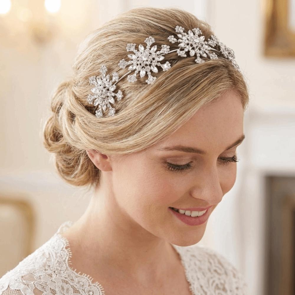 Luxury Floral Bridal Tiaras Sparkling Pageant Diadem Headband Stage Performances