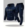 Mens Hooded Sweatshirt Set Long Sleeve Top Pants Casual Sportswear Loose Fit