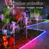 Creepy Halloween Yard Accessories Solar Bat Garden Lights, Realistic Skeleton Pathway Decor, Waterproof LED Decorations Spooky Stake Light for Outdoor