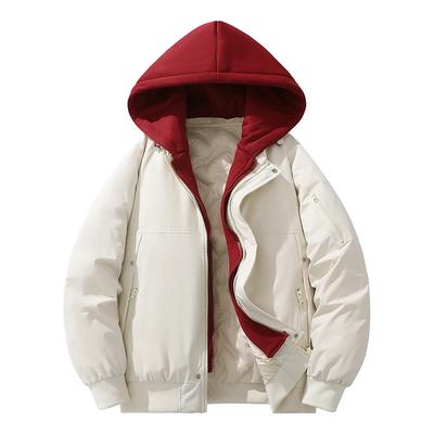 Men Thick Patchwork Parkas Men Casual Loose Warm Coat Men Cotton-Padded Jacket Men Hooded Parka Male Streetwear Winter Outerwear