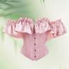 Ein-Schulter Jacquard Seiden-Spitzen Bauchkontroll-Bustier für Damen