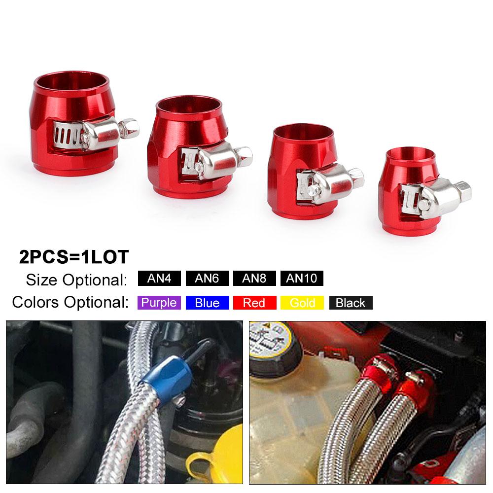 1lot=2pcs AN6 AN8 AN10 AN12 AN4 Hose Clamp End Fuel Pipe Clip Oil Water Tube Hose Fittings Hose Clamp Hose Clamp Fixing Clamp