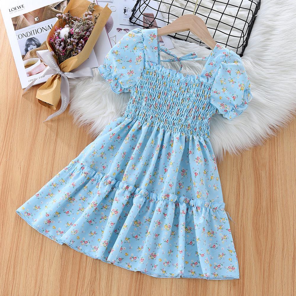 Girls' Summer Dress New Baby Bubble Sleeve Princess Dress Children's Summer Fashion Fairy Dress