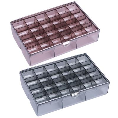 30 Grids Acrylic Jewelry Organizer for Cosmetic Storage Box Makeup Organizer Clear Case with Lid for Beads Rings Earrings