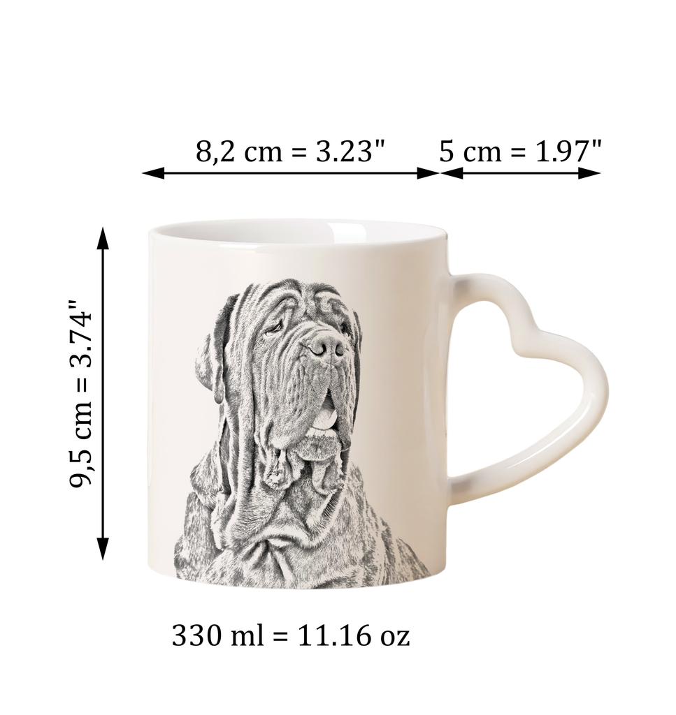 Neapolitan Mastiff, Mastino Napoletano - Cup with a Dog, Adorable Cup with a Heart-shaped Handle, Universal Gift from the Art-Dog Brand